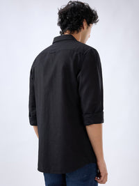 Men Shirt Solid Black Regular Fit