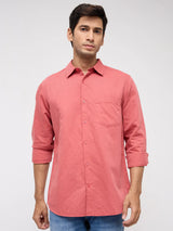 Men Shirt Solid Red Regular Fit