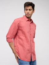 Men Shirt Solid Red Regular Fit