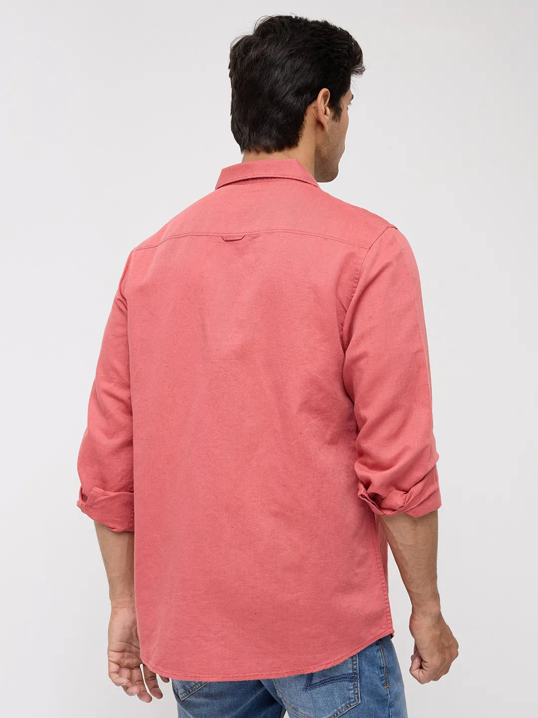 Men Shirt Solid Red Regular Fit
