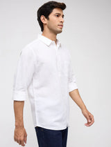 Men Shirt Solid White Regular Fit