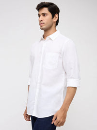 Men Shirt Solid White Regular Fit