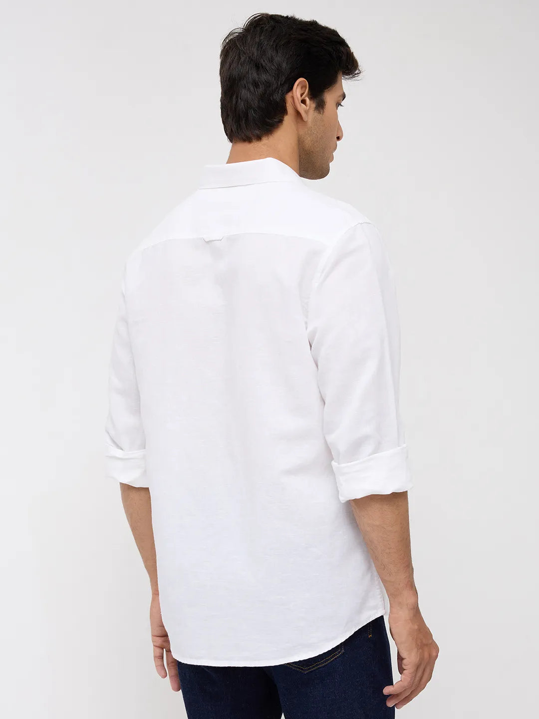 Men Shirt Solid White Regular Fit
