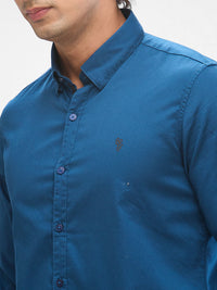 Men Shirt Solid Green Slim Fit