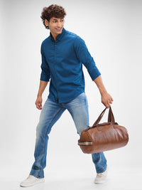 Men Shirt Solid Green Slim Fit