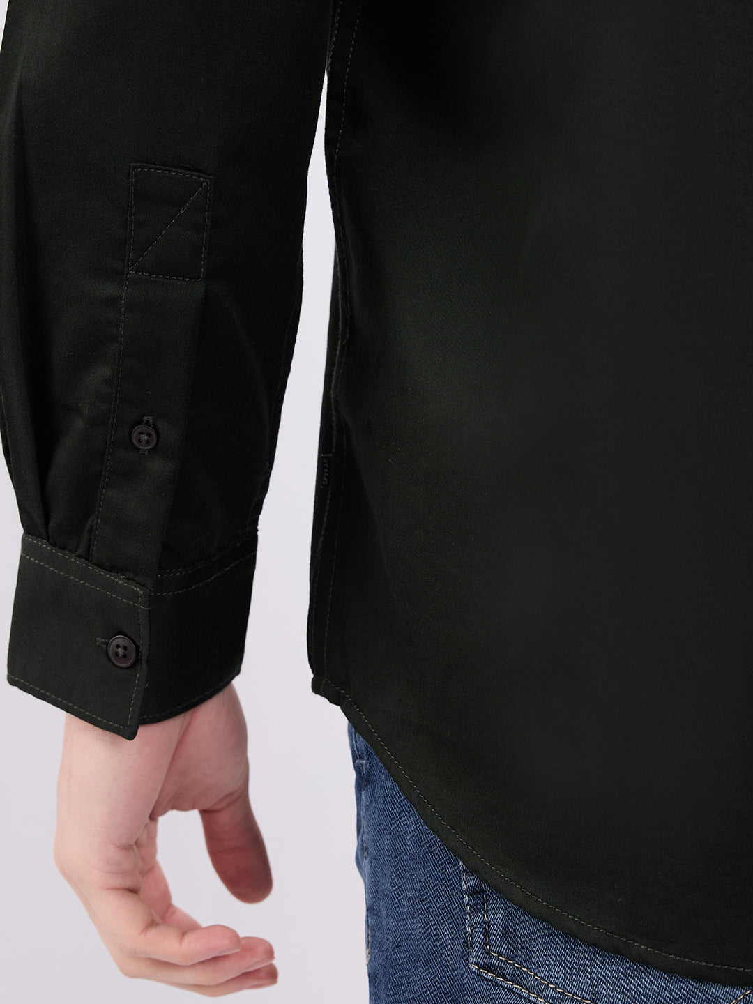 Spykar Olive Green Slim Fit Casual Shirts For Men