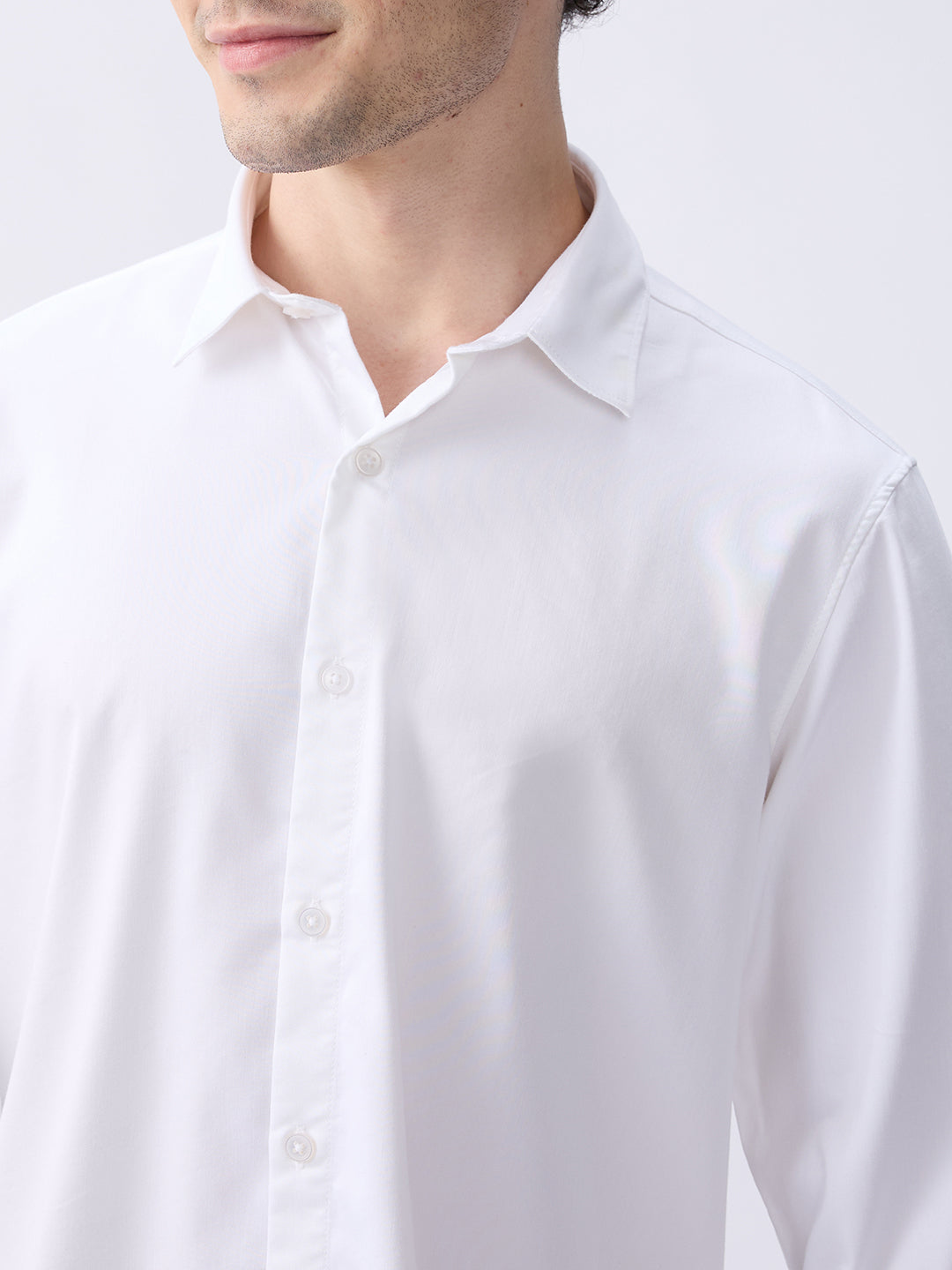Spykar White Slim Fit Casual Shirts For Men