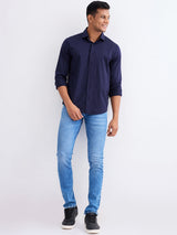 Men Shirt Blue Slim Fit