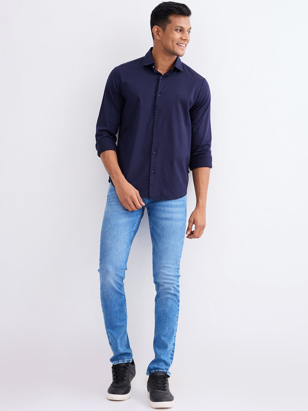 Men Shirt Blue Slim Fit