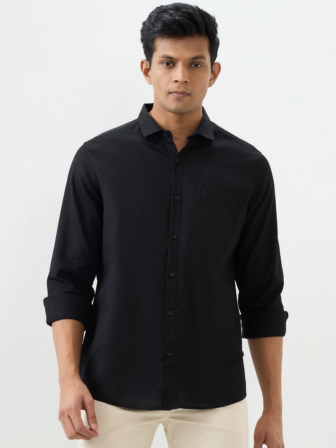 Men Shirt Black Slim Fit