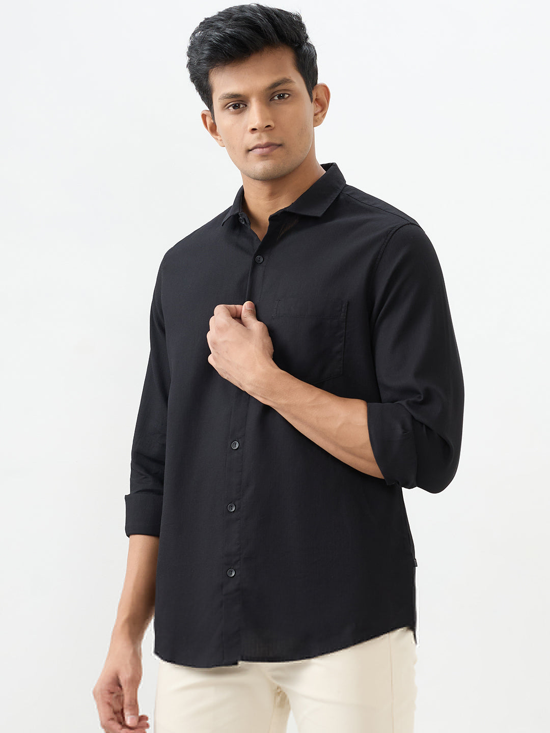 Men Shirt Black Slim Fit