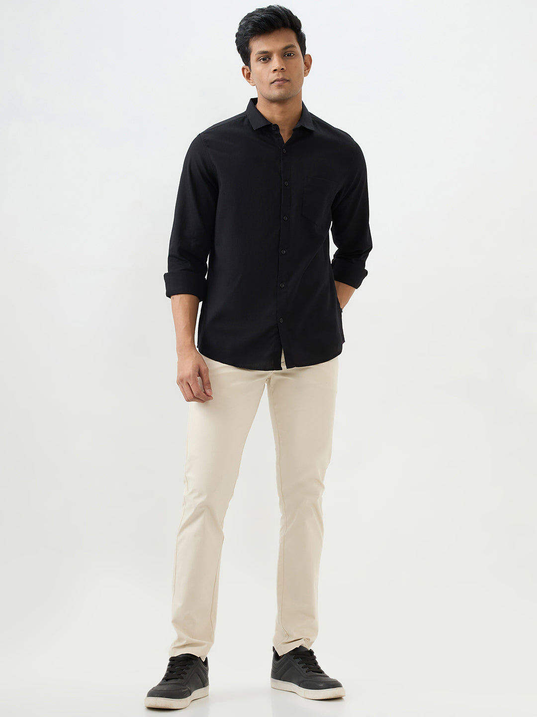 Men Shirt Black Slim Fit
