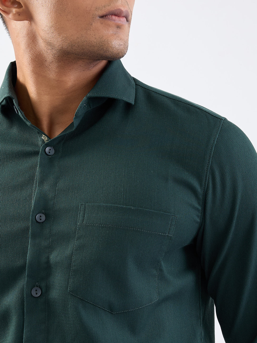 Spykar Botanical Green Slim Fit Casual Shirts For Men