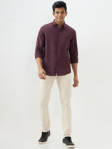 Men Shirt Cherry Lacquer Slim Fit