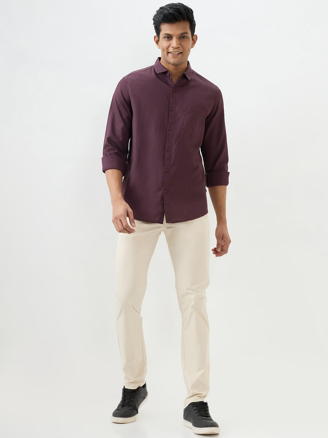 Men Shirt Cherry Lacquer Slim Fit