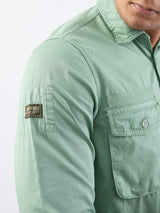 Men Shirt Green Slim Fit