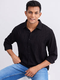 Men Shirt Black Comfort Fit