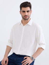 Men Shirt White Comfort Fit