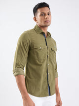 Men Shirt Green Slim Fit