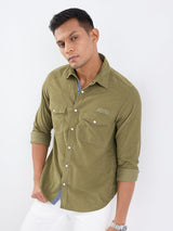 Men Shirt Green Slim Fit