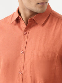 Men Shirt Orange Slim Fit