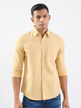 Men Shirt Beige Slim Fit