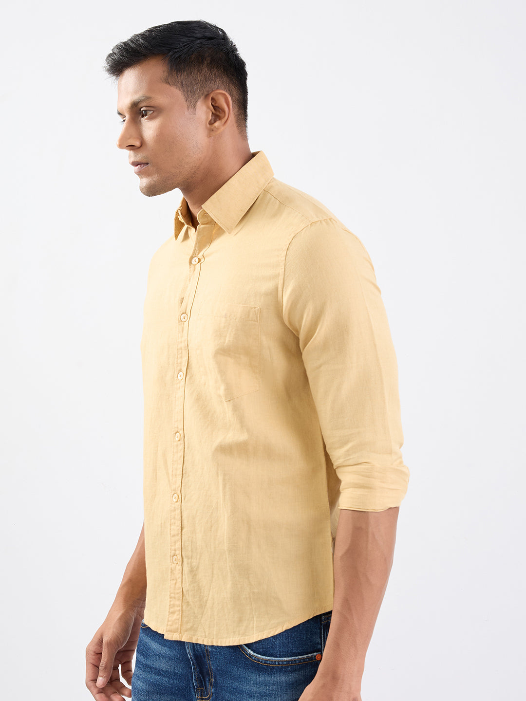 Spykar Taupe Beige Slim Fit Casual Shirts For Men