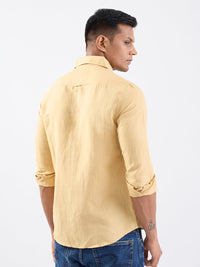 Men Shirt Beige Slim Fit