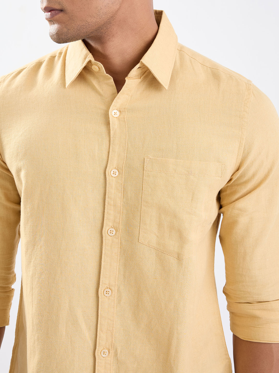 Spykar Taupe Beige Slim Fit Casual Shirts For Men