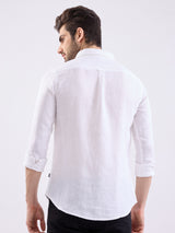 Men Shirt Solid White Slim Fit
