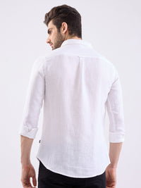 Men Shirt Solid White Slim Fit