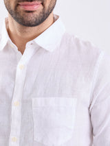 Men Shirt Solid White Slim Fit