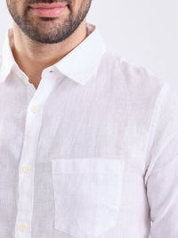 Men Shirt Solid White Slim Fit