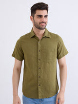 Men Shirt Green Slim Fit