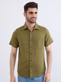 Men Shirt Green Slim Fit