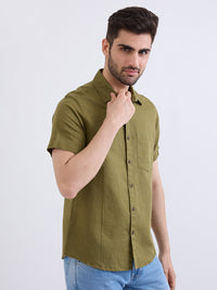 Men Shirt Green Slim Fit