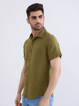 Men Shirt Green Slim Fit