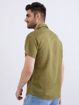 Men Shirt Green Slim Fit