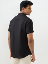Men Shirt Solid Black Slim Fit