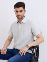 Men Shirt Grey Slim Fit