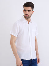 Men Shirt Solid White Slim Fit