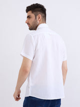 Men Shirt Solid White Slim Fit