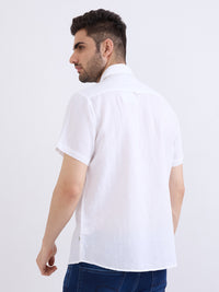 Men Shirt Solid White Slim Fit