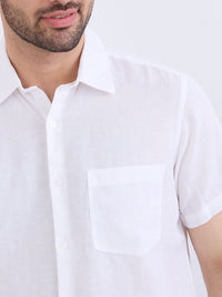 Men Shirt Solid White Slim Fit