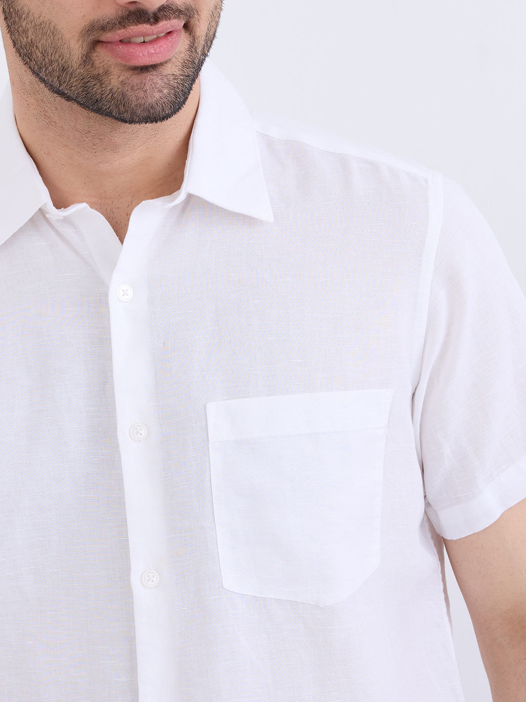 Men Shirt Solid White Slim Fit