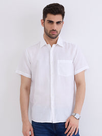 Men Shirt Solid White Slim Fit