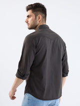 Men Shirt Grey Slim Fit