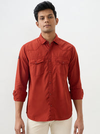 Men Shirt Rust Slim Fit