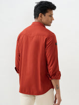 Men Shirt Rust Slim Fit