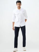 Men Shirt Solid White Slim Fit